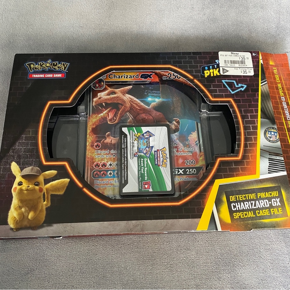 Detective Pikachu Promo SM195 Charizard GX JUMBO Card + Original Box